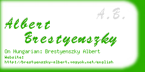 albert brestyenszky business card